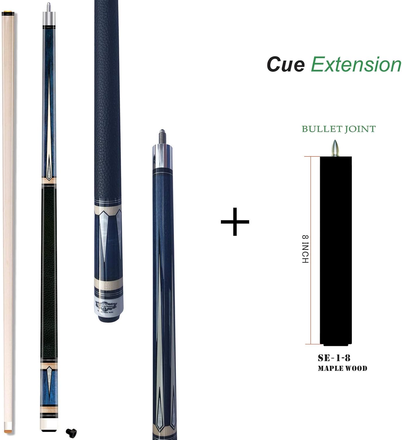 2021 Champion Lost Pieces Series Pool Cue Stick, Low Deflection Shaft, Pro Taper, Cue Extension, Frumu Cue, Model: LPC2