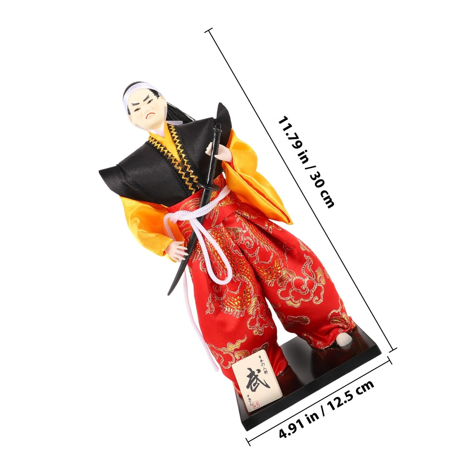 Muñeca Samurái Japonesa de Tela, Figura Decorativa Tradicional