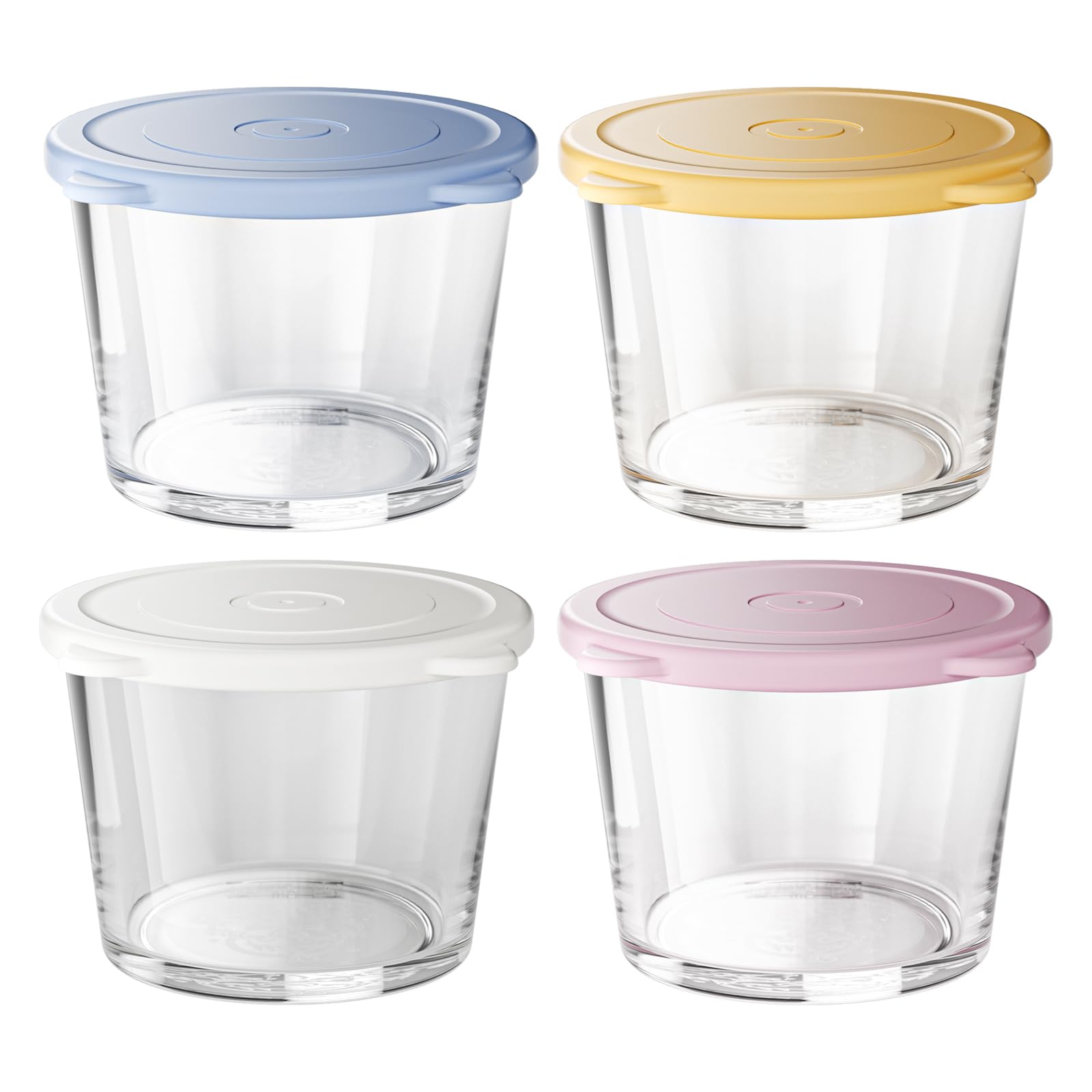 4 Pack 270ml Glass Meal Prep Containers with Airtight Lids BPA-Free Microwave