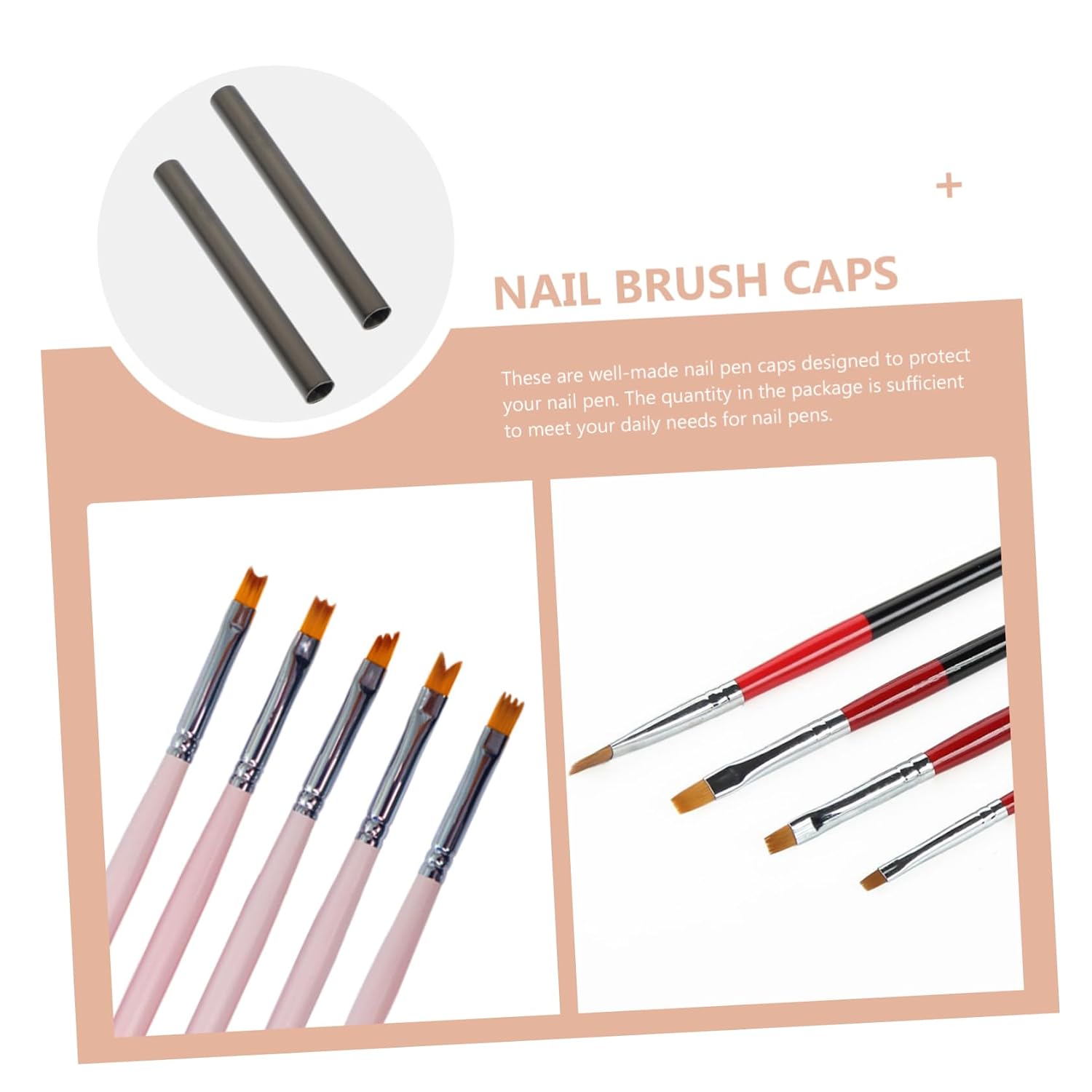 5pcs Metal Sealed Manicure Pen Caps for Nail Art Pens