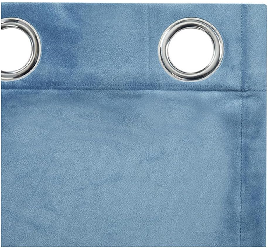 ラグジュアリーブラックアウトベルベットカーテン 2パネル ブラッシュ183cm x 214cm リビングルーム用 断熱ノイズ低減 防