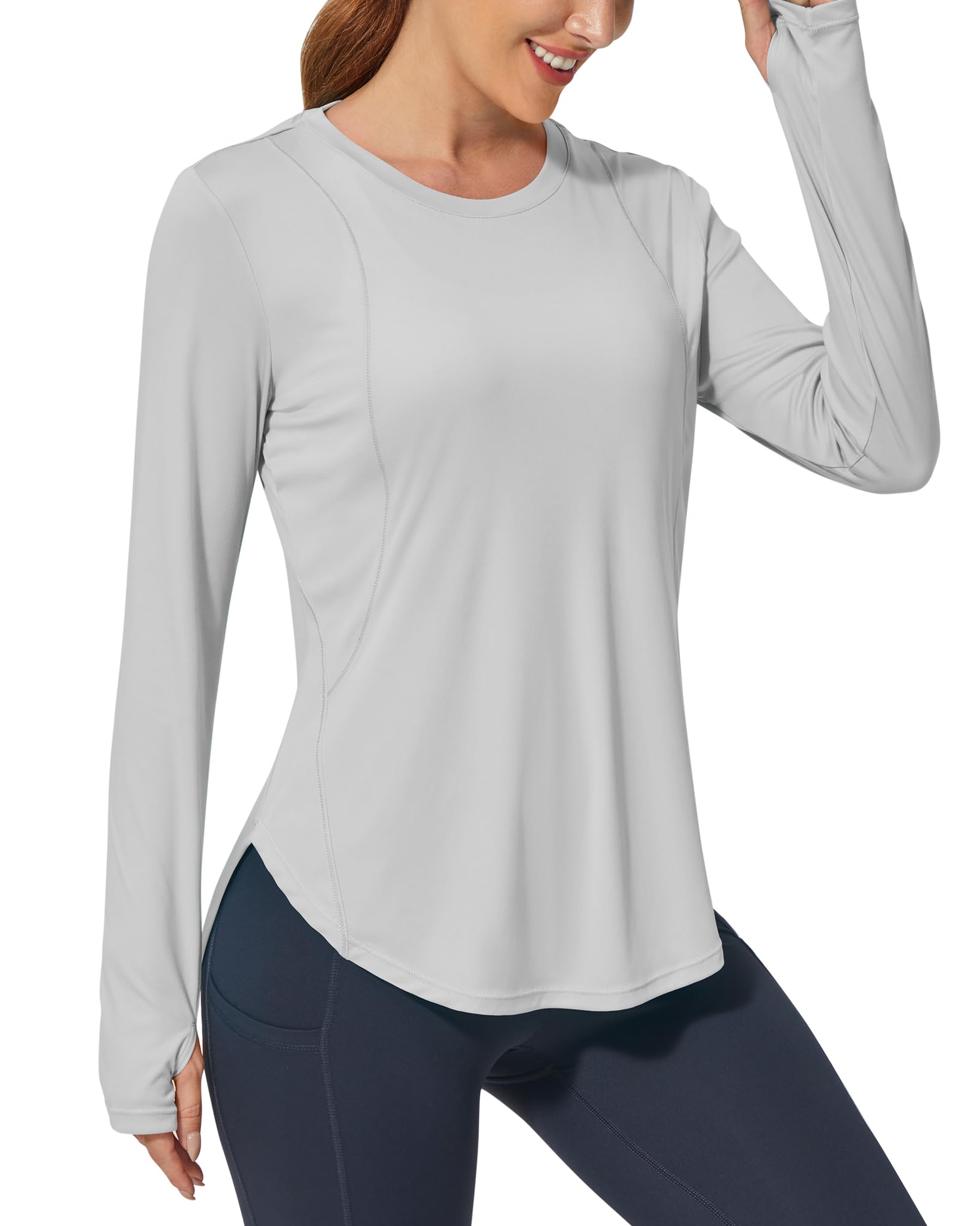 1 of 3 verpakking Rash Guard voor dames UPF 50 zonbescherming lichtgewicht sneldrogend SPF UV-zwemshirt met korte/lange mouwen, M