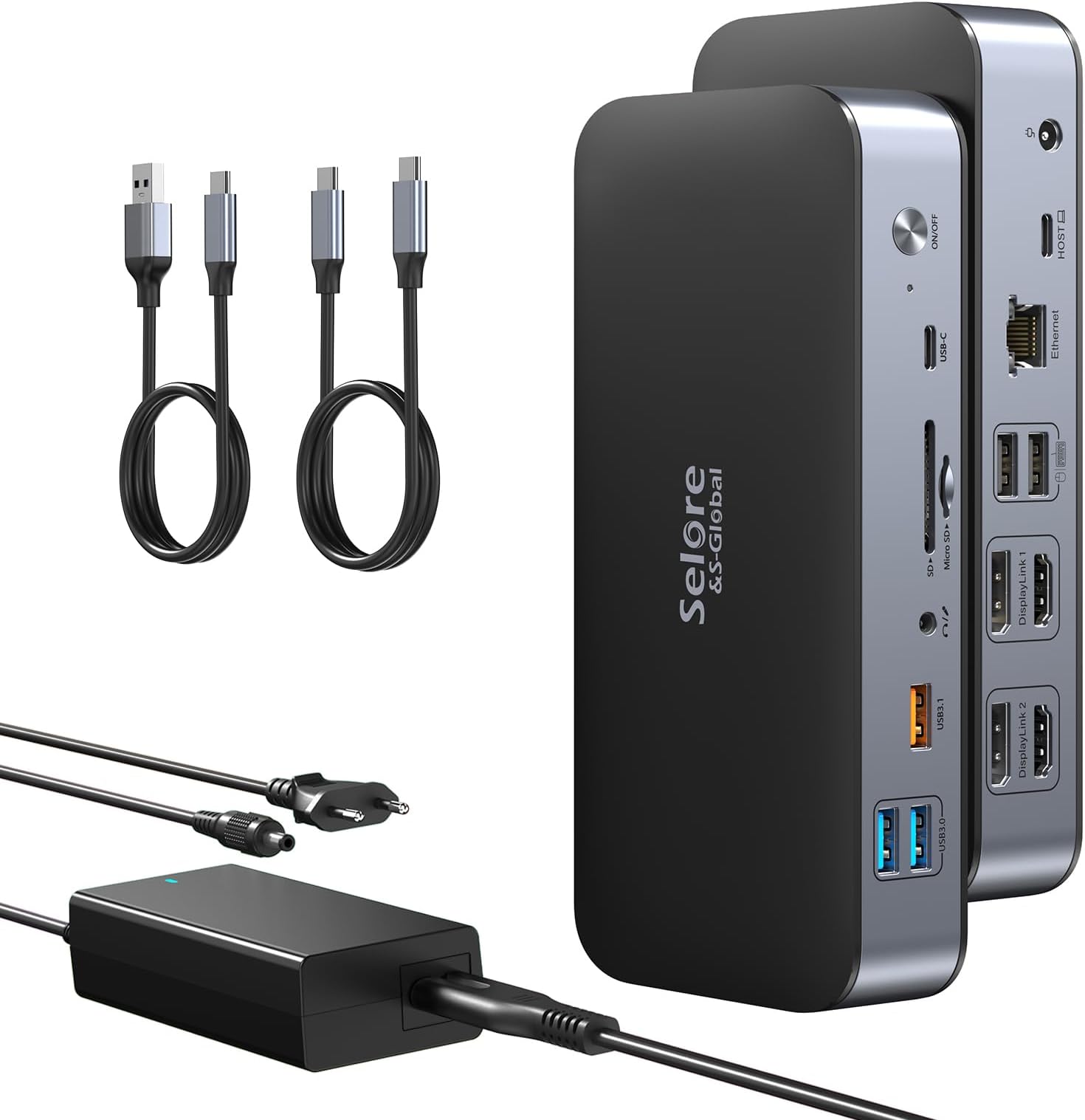 MacBook Pro Docking Station Supports Expansion Mode for MacBook Pro 2016-2019/MacBook Air 2018-2019 with Dual 4K HDMI 1080P VGA 2 USB 3.0 & 2.0, 100W PD, 1000M LAN, SD/TF Card Reads. Audio & Mic