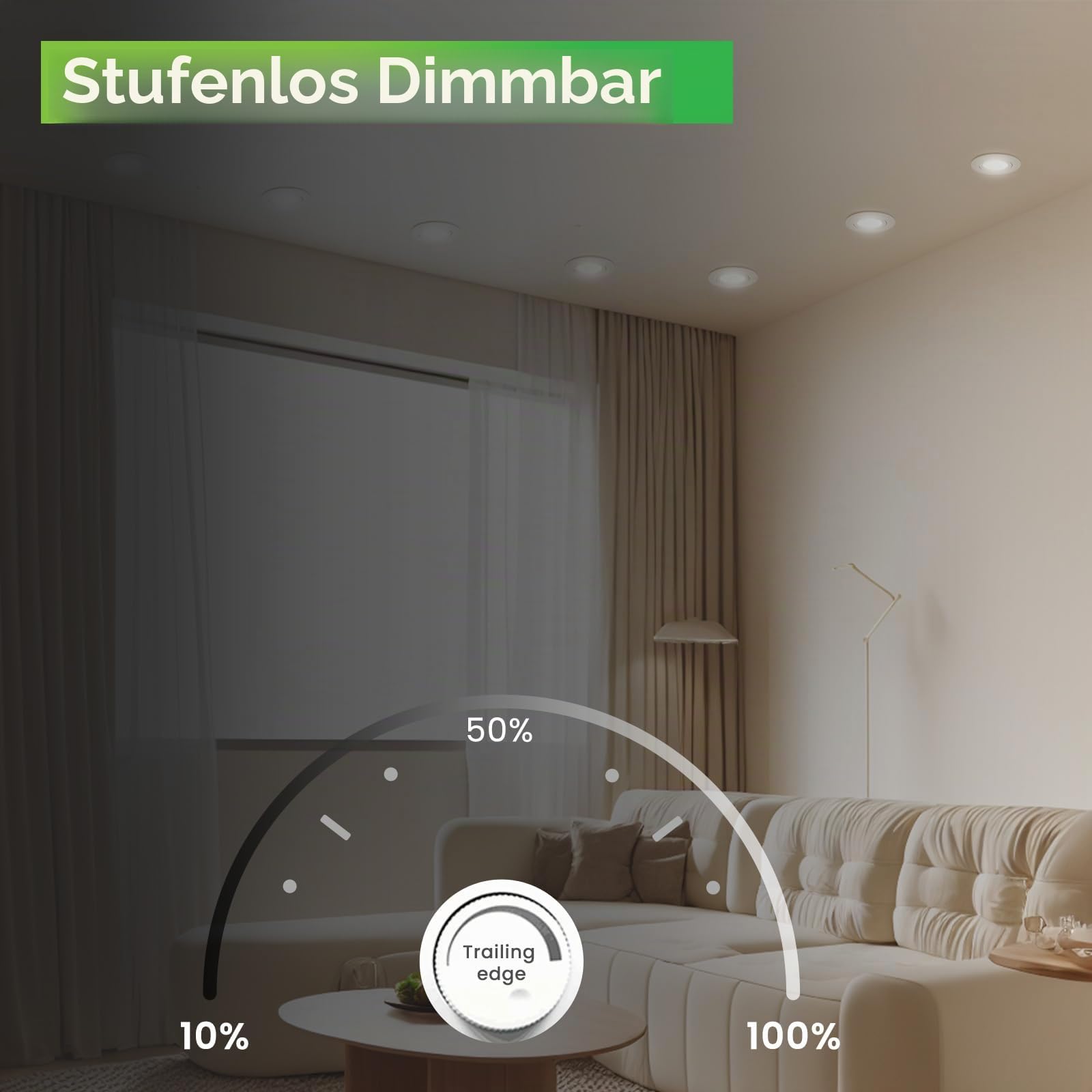 CLAR - LED Modul 230V, Einbaustrahler LED, Deckenstrahler, LED Einbaustrahler 230V, Deckenspots, Spots Dekenleuchte, Badbeleuchtung, Deckenleuchte Dimmbar, Einbauleuchten White 6W CCT 38º (Pack 10)