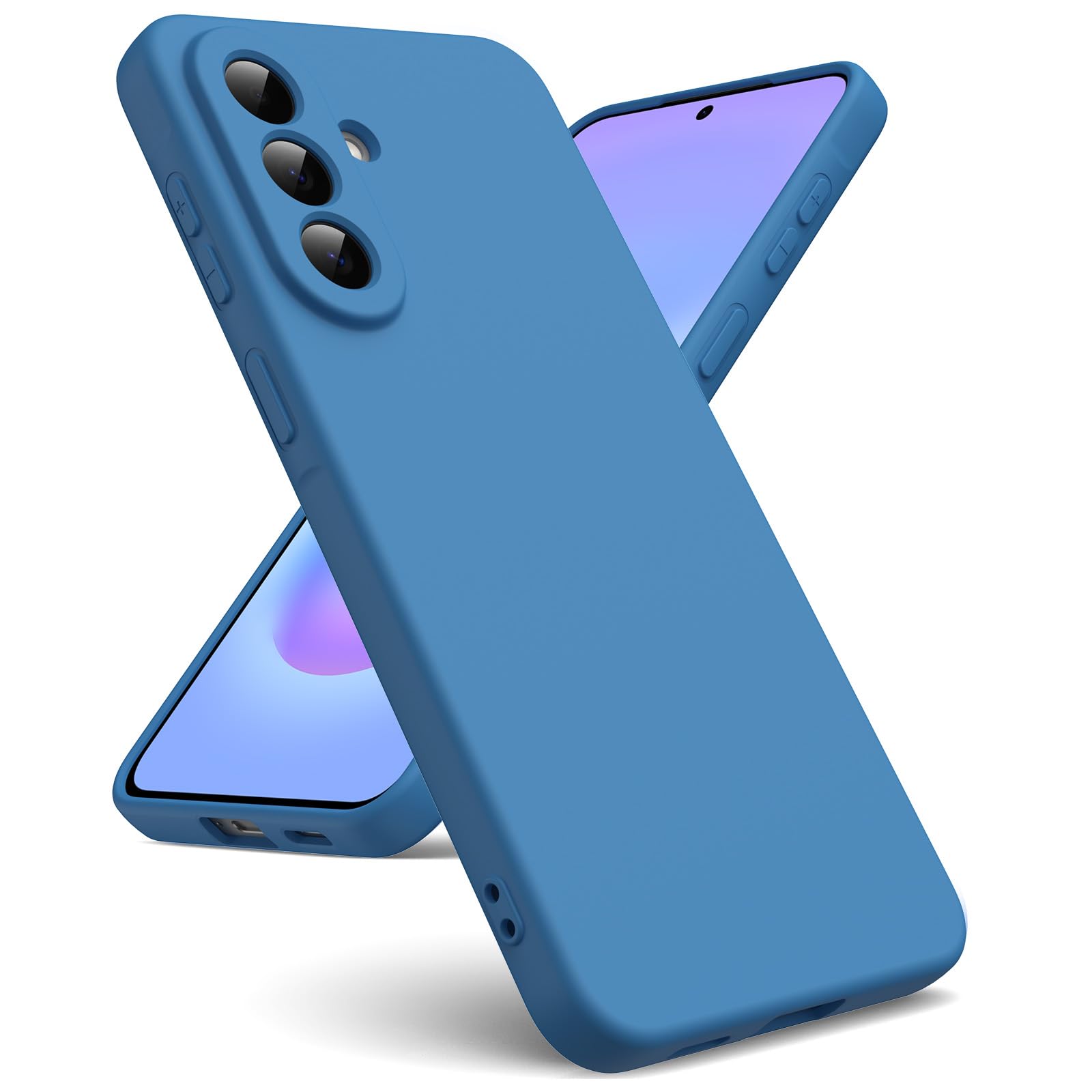 Oududianzi - Hülle für Samsung Galaxy A17 4G/5G, Silikon Liquid Flüssigsilikonhülle, Kratzfestes Innenseite Mikrofaser, Weiches TPU Schutzhülle aus Gummi Stoßfeste Handyhülle - Lila