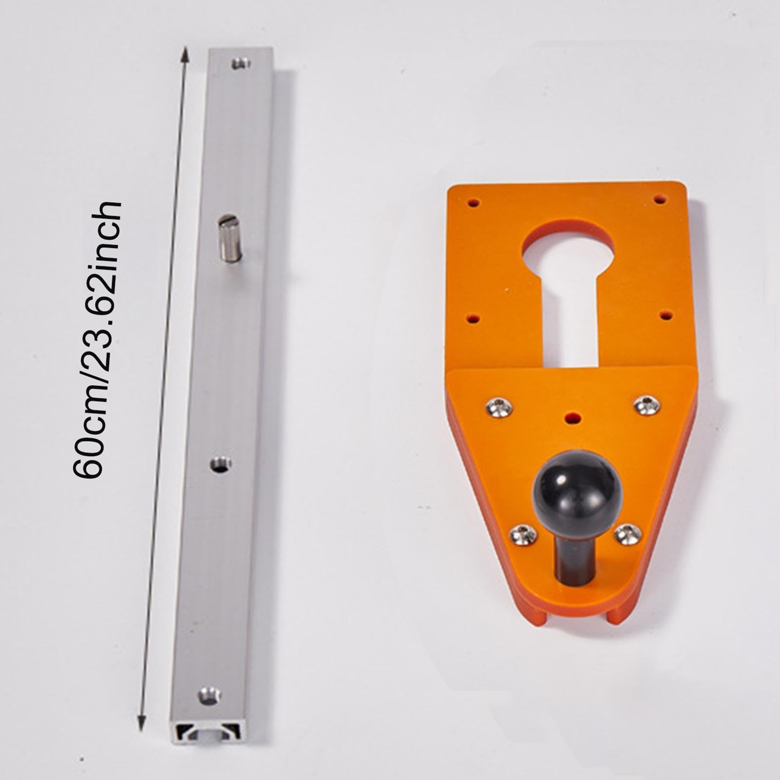 3 Pezzi Dima per Fresatura Circolare Guida per Tagli Rotondi Piastra per Rifilatore E Set per Fresatura in Alluminio E Bachelite Adatto per Falegnami, Binario Lungo 60 Cm