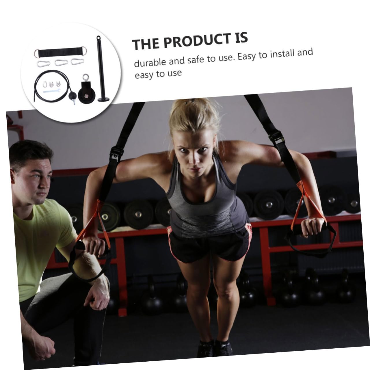 Anneome Kit Fitness Sistema a Carrucole per Allenamento Braccia | Nero in Metallo, Facile da Installare, Soluzione Compatta per Riporre e Usare in Casa