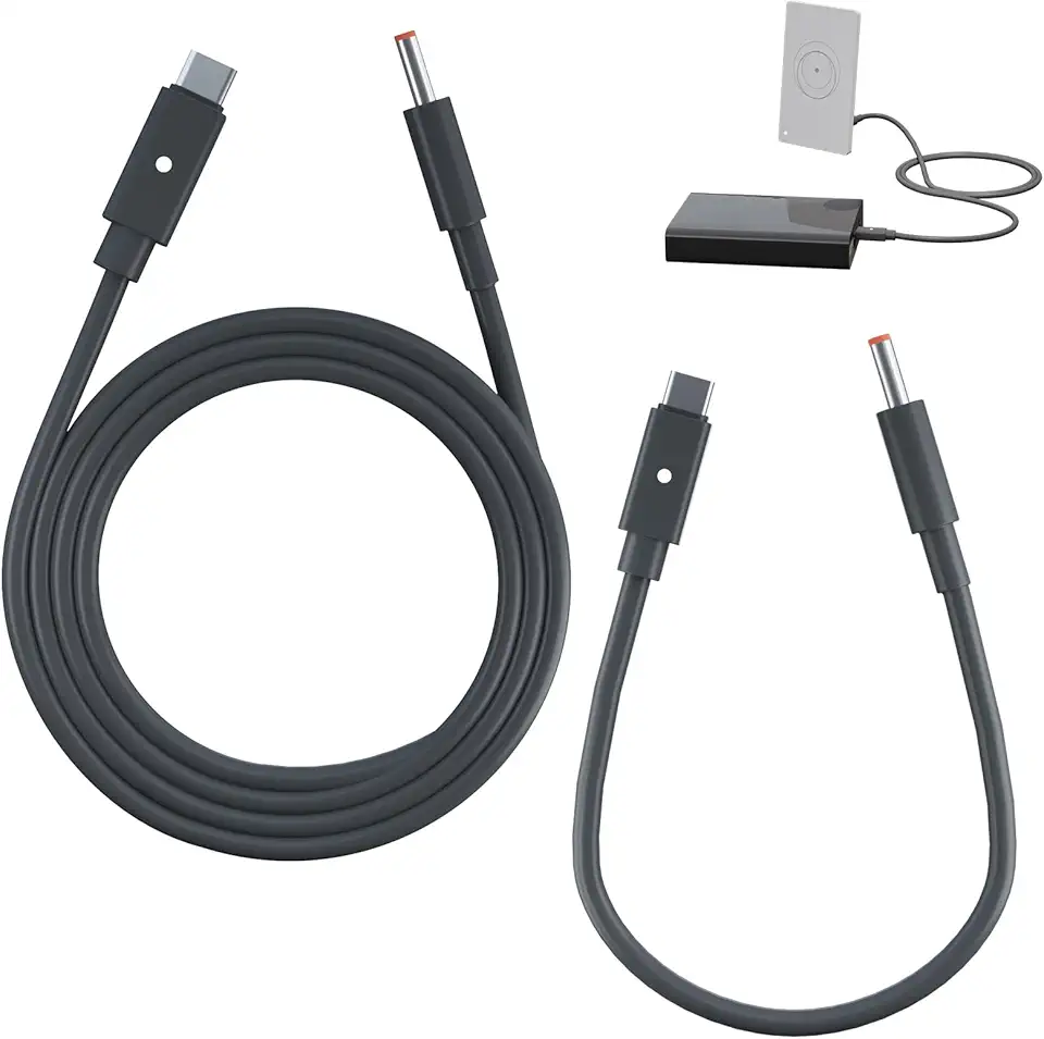 CYBERSTATION Mini cabo de alimentação Starlink Router – Pacote com 2 (1 FT + 1,5 pés) Cabo USB-C para CC para roteador Starlink Mini e acessórios, Plug and Play com carregador portátil de 9 V e