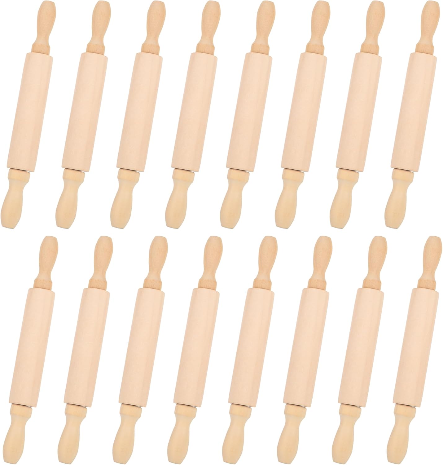 16 Pcs 8 Inch Mini Wooden Rolling...