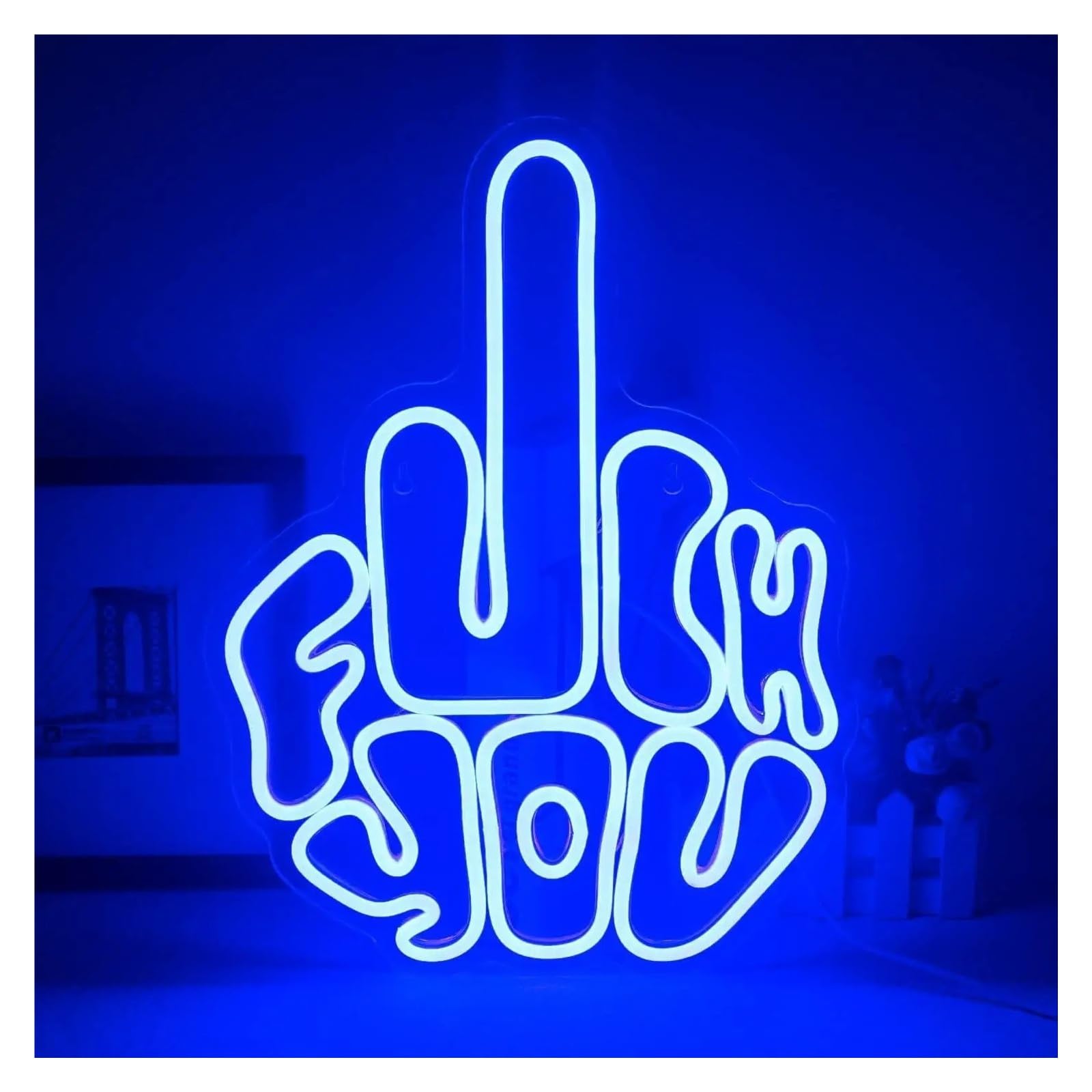 XENITE Hanging Art Neon Signs Letters Gesture Neon Signs USB Dimmab LED Lights for Bar Bedroom Party Pub Game Zone Decoration Room Accessories 15.7x11.8in
