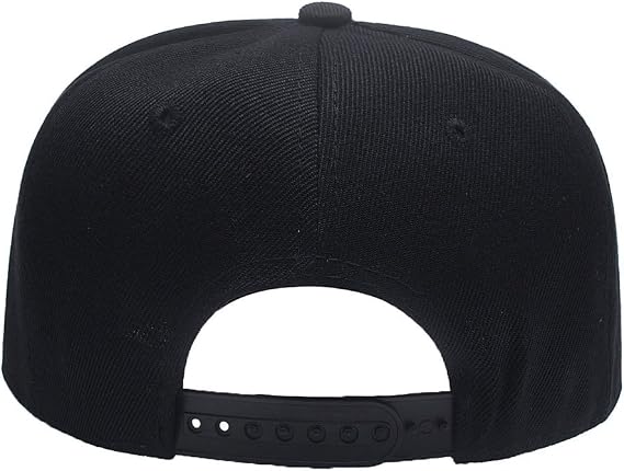 Custom Personalized Snapback Hat Cap Hip Hop Style Flat Bill Blank Solid Color Adjustable Size