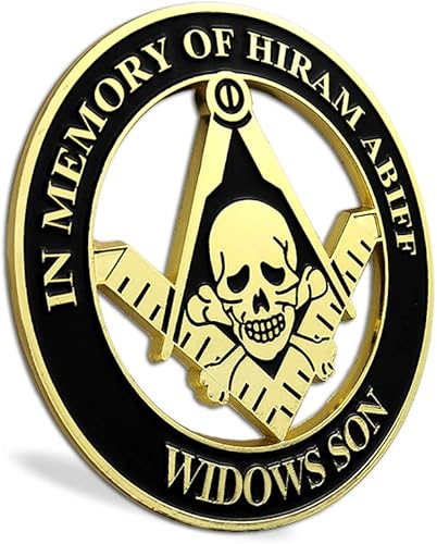 Miniatura 2 de Calcomanía de Hiram Abiff Mason con emblemas de coche Masonic Widows Hijo