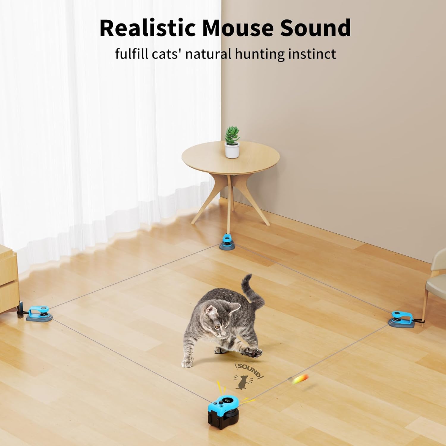 Juguete para gatos autoempleo, juguete interactivo para gatos, juguete de plumas para gatos eléctrico, juguete de caza de gatos simulado, cinta de correr para gatos, modo dual, velocidad ajustable