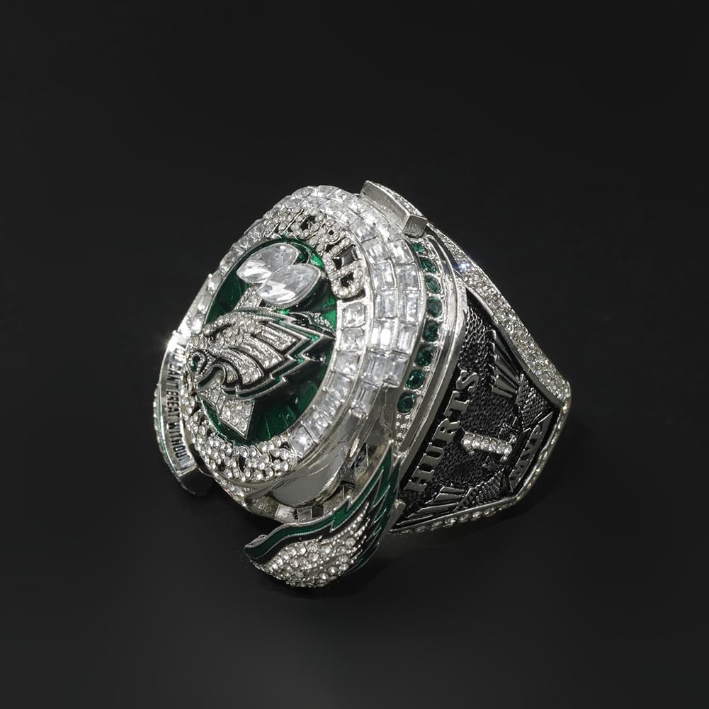 Eagles 2025 Championship Ring Replik mit Geschenkbox – Sammlerring zum 59. Football-Meisterschaftsfinale, Fan-Geschenk für Männer, Alumni & Sammler