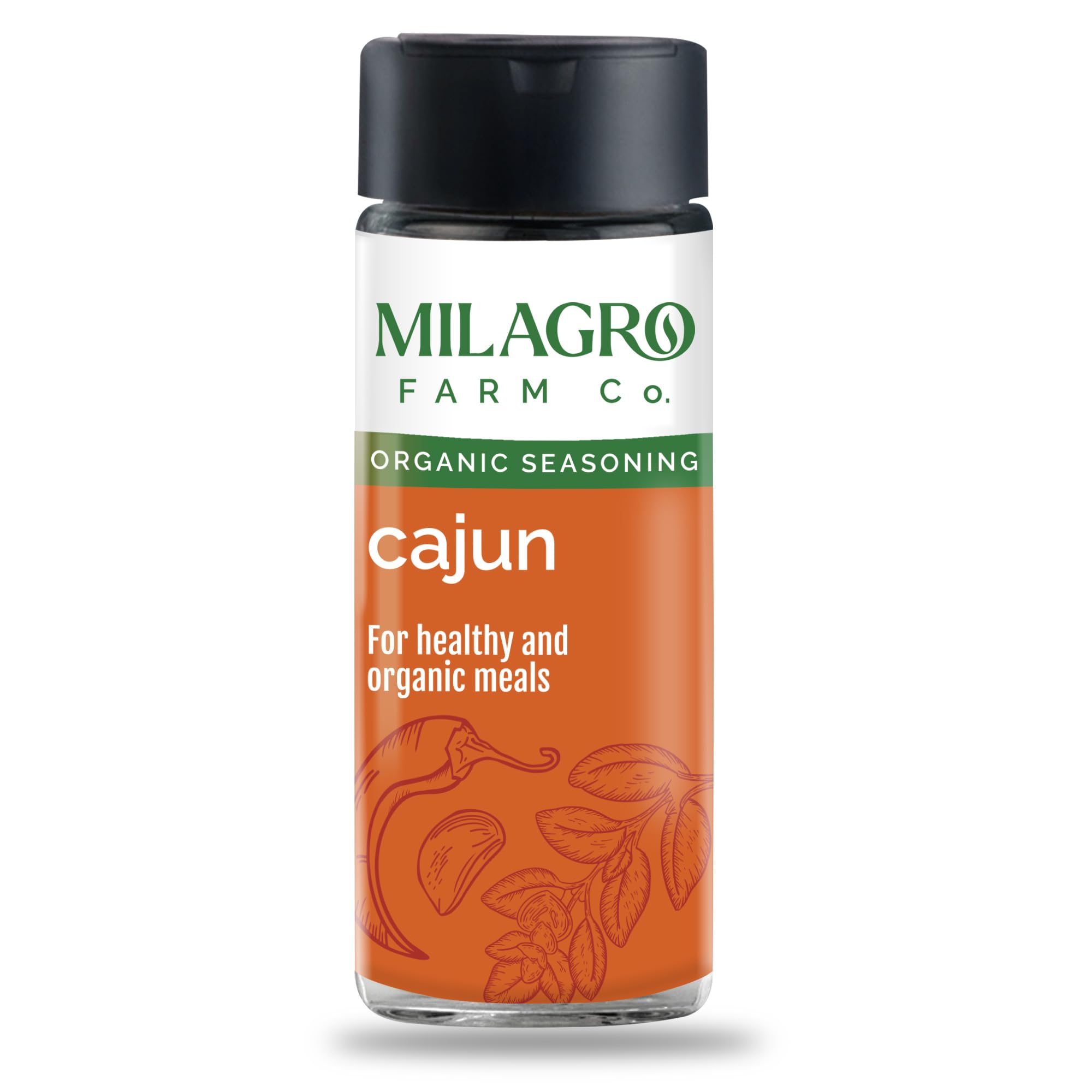 Milagro Farm Cajun Seasoning 70g, Spicy Seasoning Blend for Grilled Vegetables, Fries, Rice, Popcorn, Pasta, Burgers, Sandwiches, Tacos, Snacks, Fusion Cooking, Natural & Flavorful Spice Mix