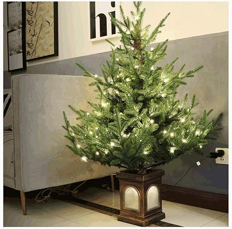 Amazon Co Jp 樹木鉢植えの植物事前照明人工クリスマスツリー 事前に張られた8機能マルチカラーledライトとスタンドが含まれています 3 9フィートのクリスマスツリー季節の装飾 色 A おもちゃ