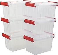 Vista 6 de Mini caja de almacenamiento de plástico con asa, 3 cuartos de galón, paquete de 6