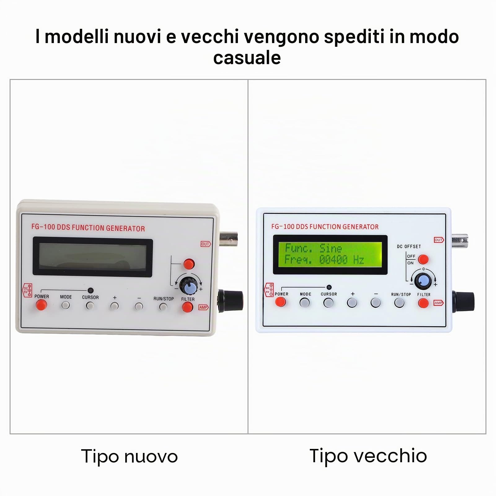 Generatore di Funzioni DDS, 1HZ-500KHZ DDS Generatore di Segnale