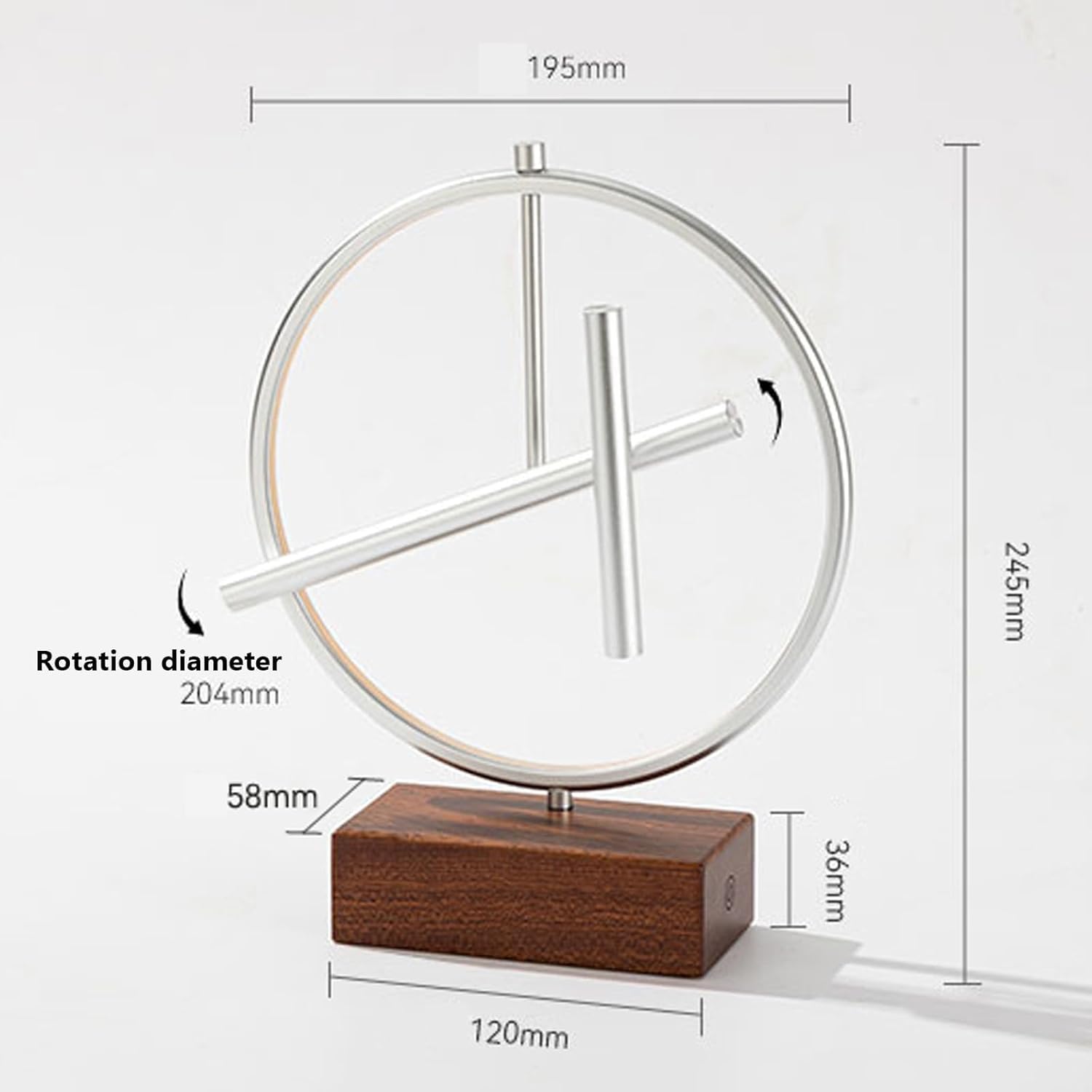 Pendule anti-gravité, pendule du chaos machine à mouvement perpétuel avec éclairage d'ambiance réglable, décoration d'art moderne pour la maison et le bureau