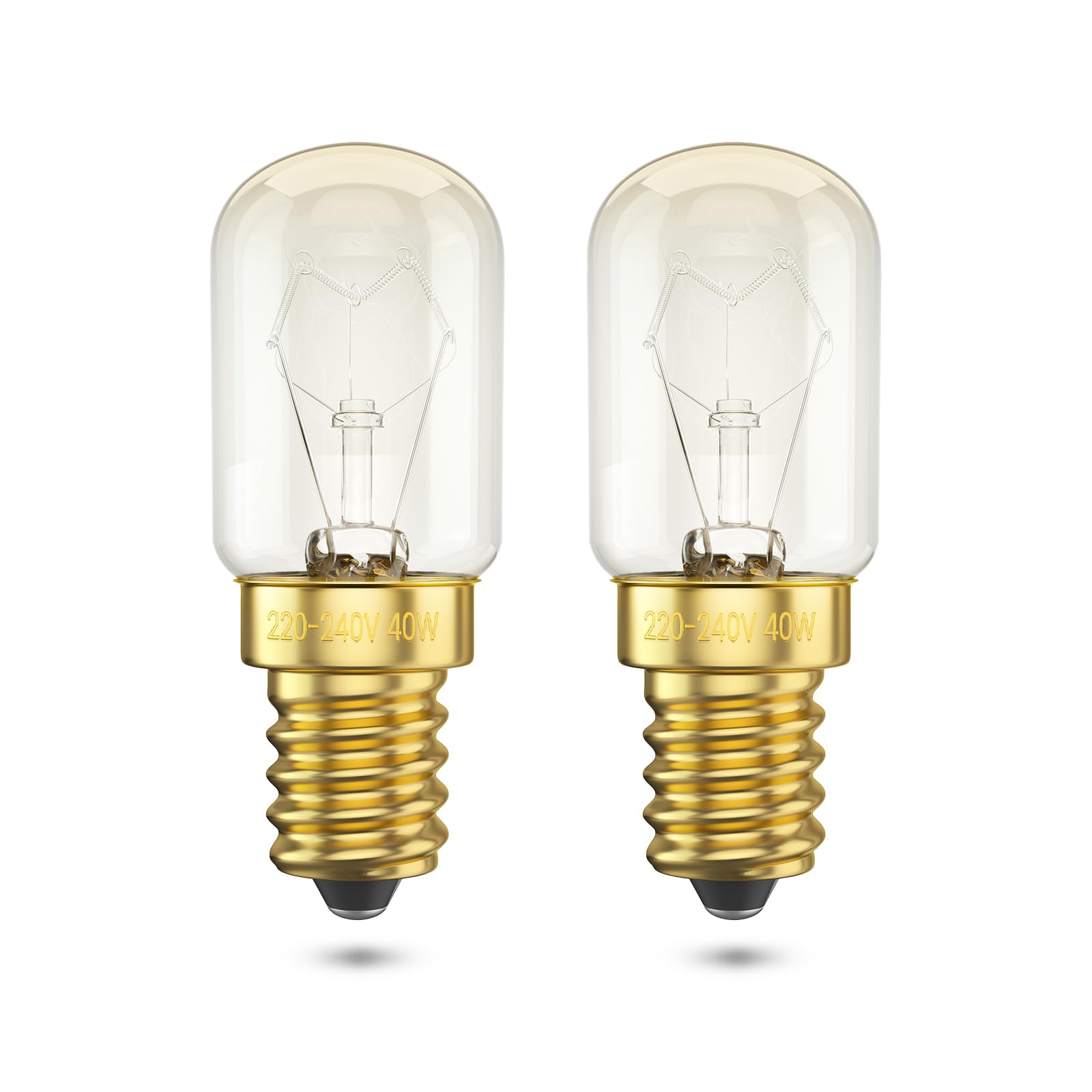 BrightWish Oven Lamp E14-42 W (40 watts), 300 Degree Heat Resistant, Dimmable, Warm White, Pack of 2, Bulb for Oven Salt Lamp