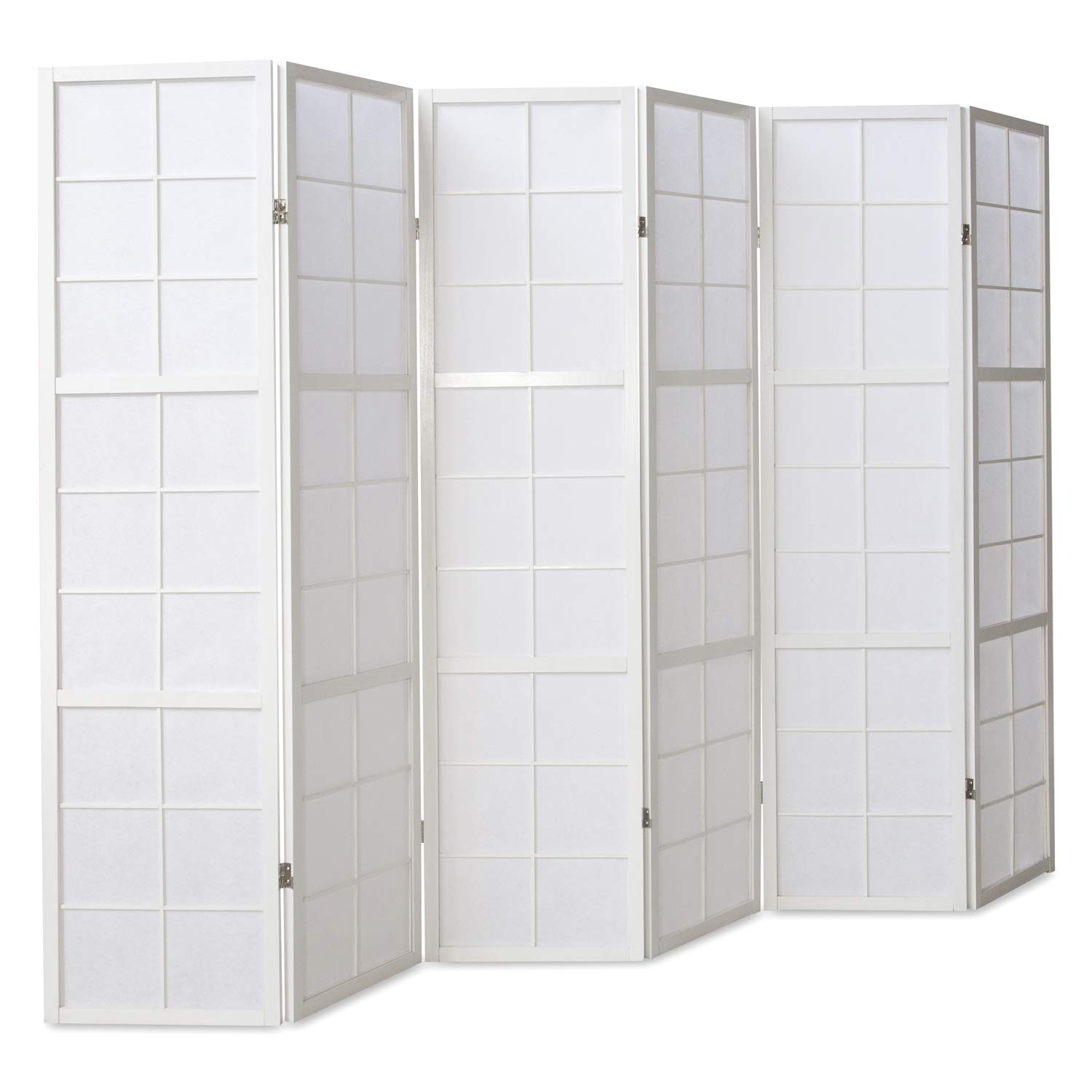 PEGANE Paravent Japonais Shoji en Bois Blanc de 6 pans