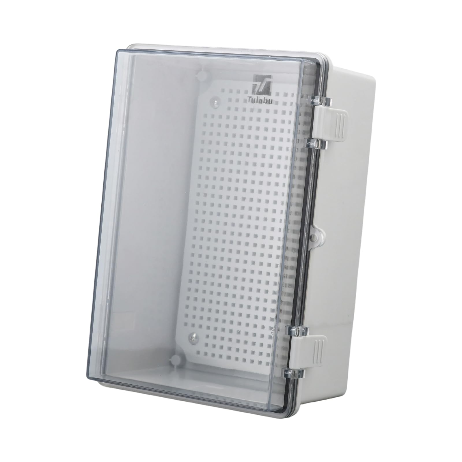 Scatola di derivazione elettrica per esterni, impermeabile, in plastica ABS IP67, contenitore elettrico da esterno con coperchio trasparente incernierato, piastra di montaggio, staffe da parete