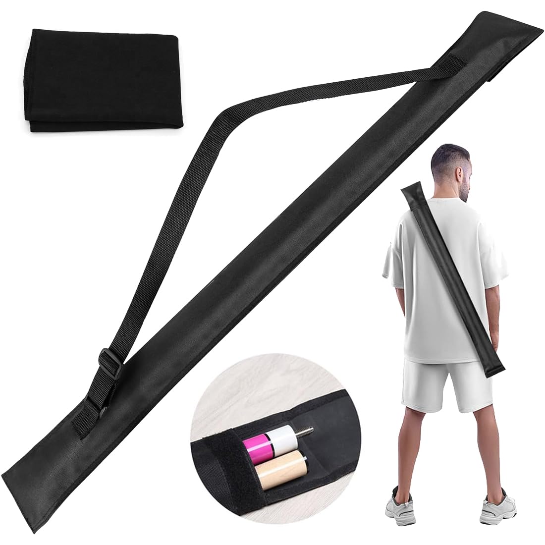 Bolsa para Taco de Billar 1/2 Snooker, Estuche Portátil de Almacenamiento con Bolsa para Accesorios