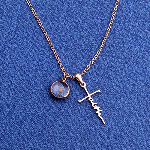 Faith Cross Mustard Seed Necklace Religious Jewelry Inspirational Christian Gift(faith necklace rose gold)4