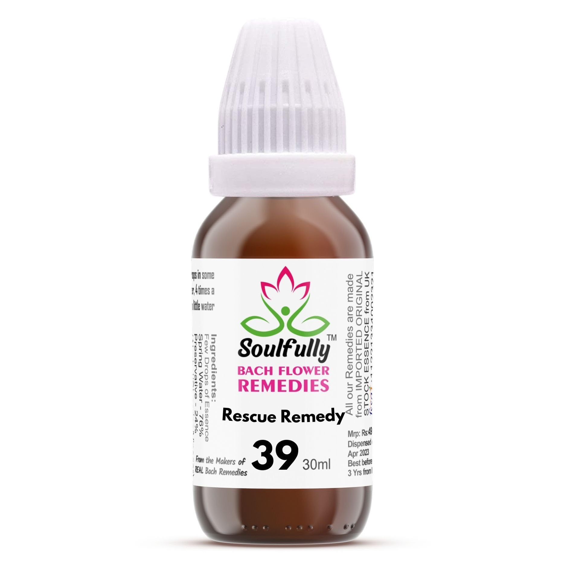 SOULFULLY Rescue Remady Drops 30ml - Original Imported Flower Therapy Remedies by Dr EdwardBach prepared from the first Concentrate-picture-20