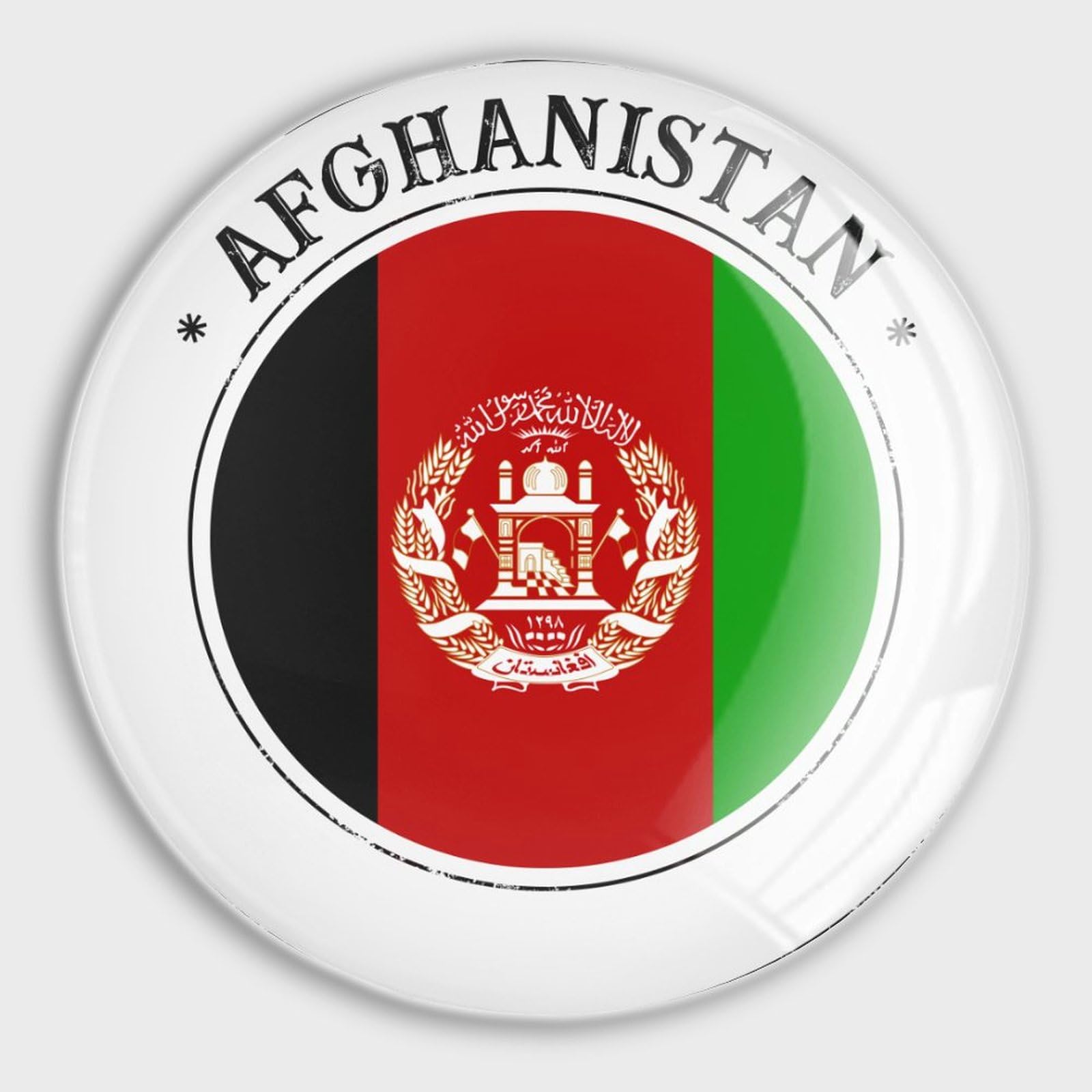 luckluccy Afghanistan Flag Refrigerator Magnets Glass Small Magnets Memorial National Day Locker Magnets Glass Fridge Magnets for Home Office Kitchen Whiteboard