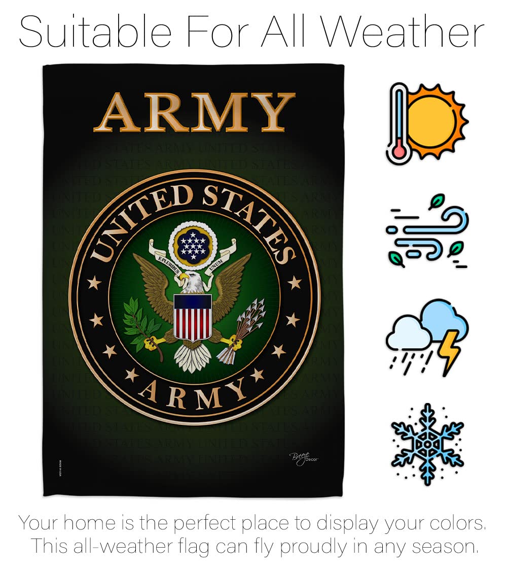 Breeze Decor Army Garden House Flag Kit Kit Forces Armed Forces Rangers United States American Military Veteran Emerytura Oficjalna dekoracja baner mały prezent na podwórko dwustronny, 1 x 1 x, Made in USA