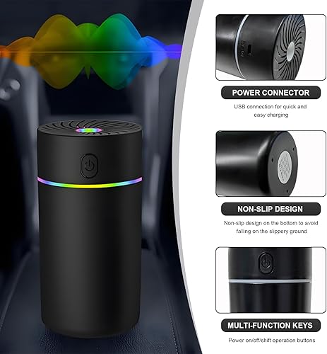 Miniatura 3 de Difusor de fragancia para automóvil, humidificador de aire para automóvil, alimentado por USB, difusor de aceite esencial, ambientador portátil para