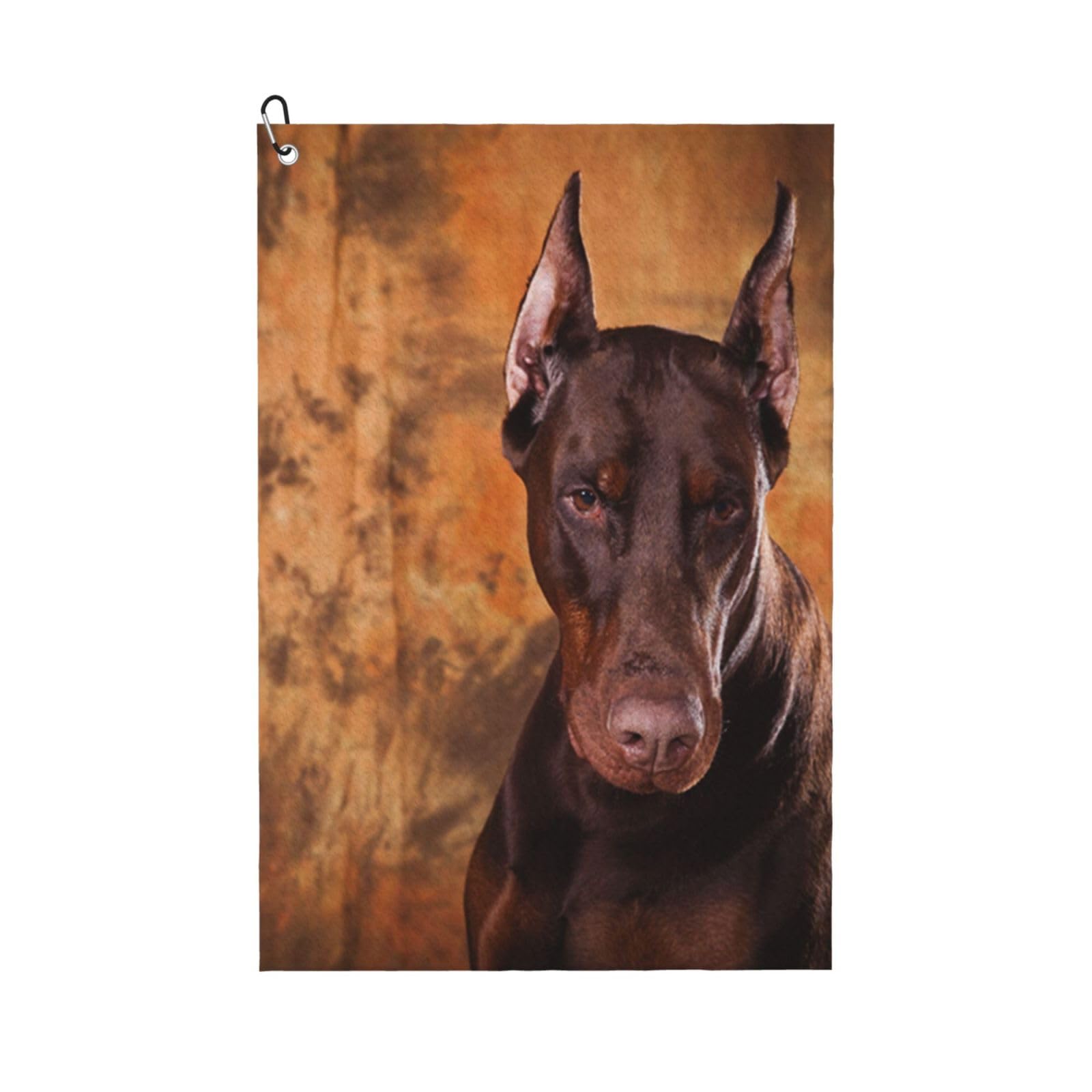 Hnnkloy Cool Doberman Pinscher Dog, 16x24 in Portable Waffle Golf Towels with Carabiner Clip for Golf Bag