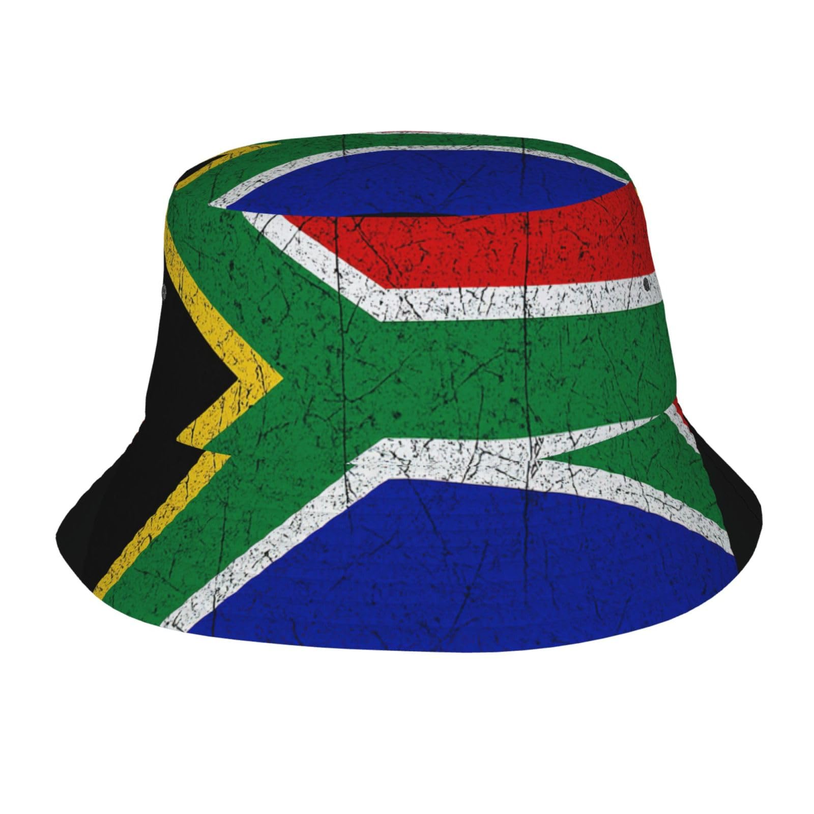 FHIZOAL South Africa Bucket Hat Summer Sun Cap Wide Brim Fashion Foldable Outdoor Hiking Fishing Beach Travel Black