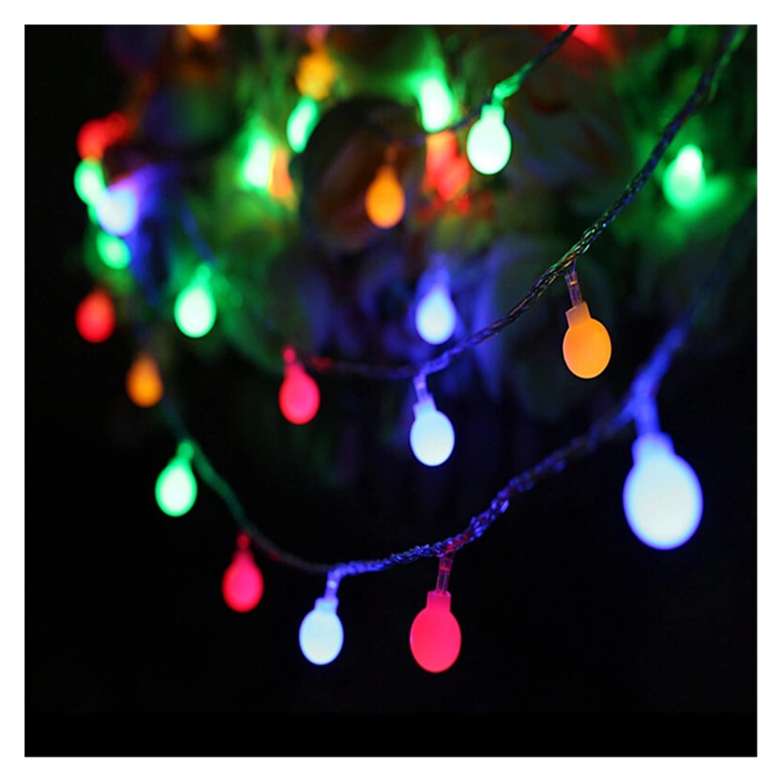 Luces Navidad Guirnalda de Hadas DIRIGIÓ Ball String Lights Impermeable para el árbol de Navidad Boda Inicio Decoración Interior Batería Desarrollado Guirnalda Luces