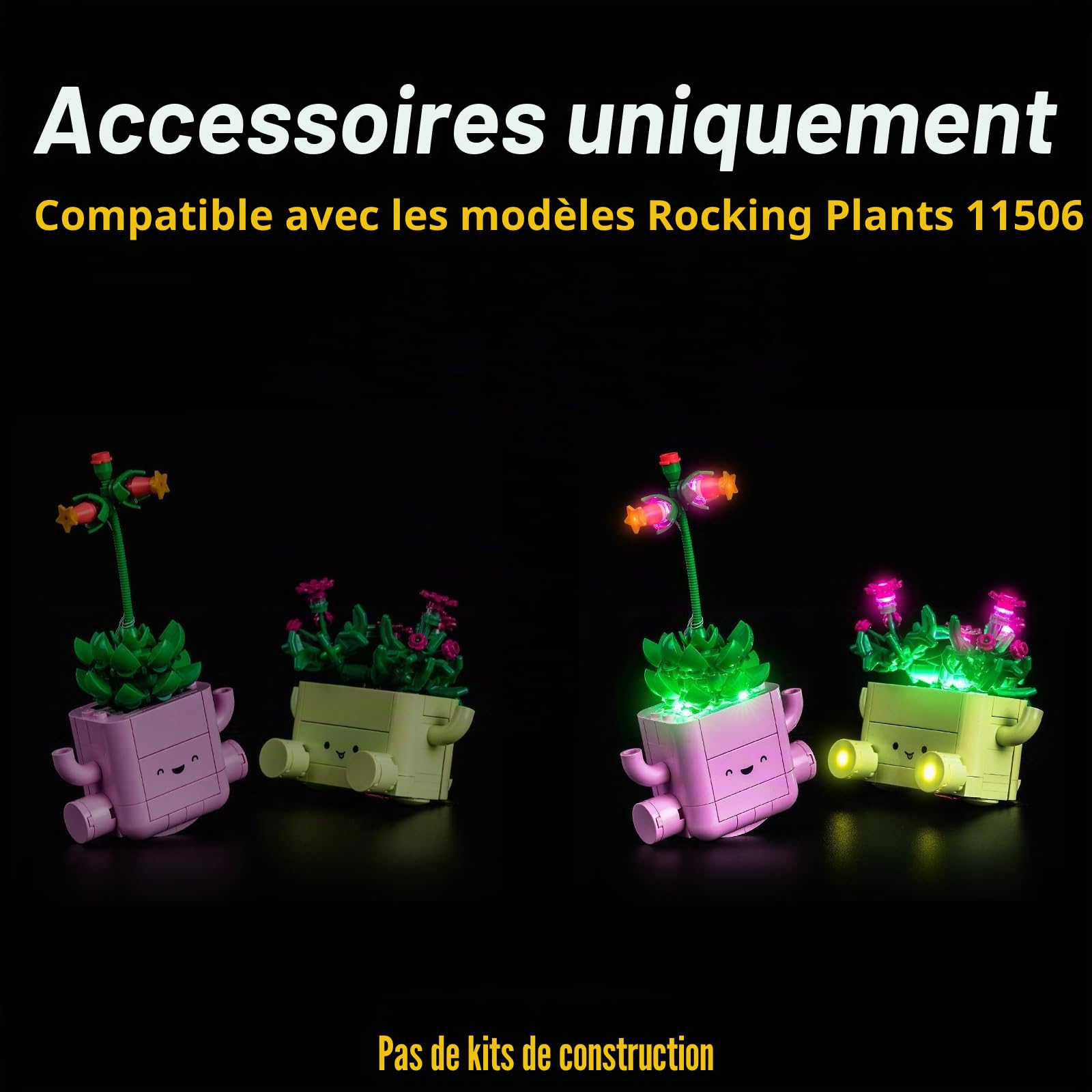 Version mise à jour du kit d'éclairage LED compatible avec Lego Rocking Plants 11506 (aucun modèle), ensemble d'éclairage décoratif Compatible avec Lego 11506 Rocking Plants en briques modèle