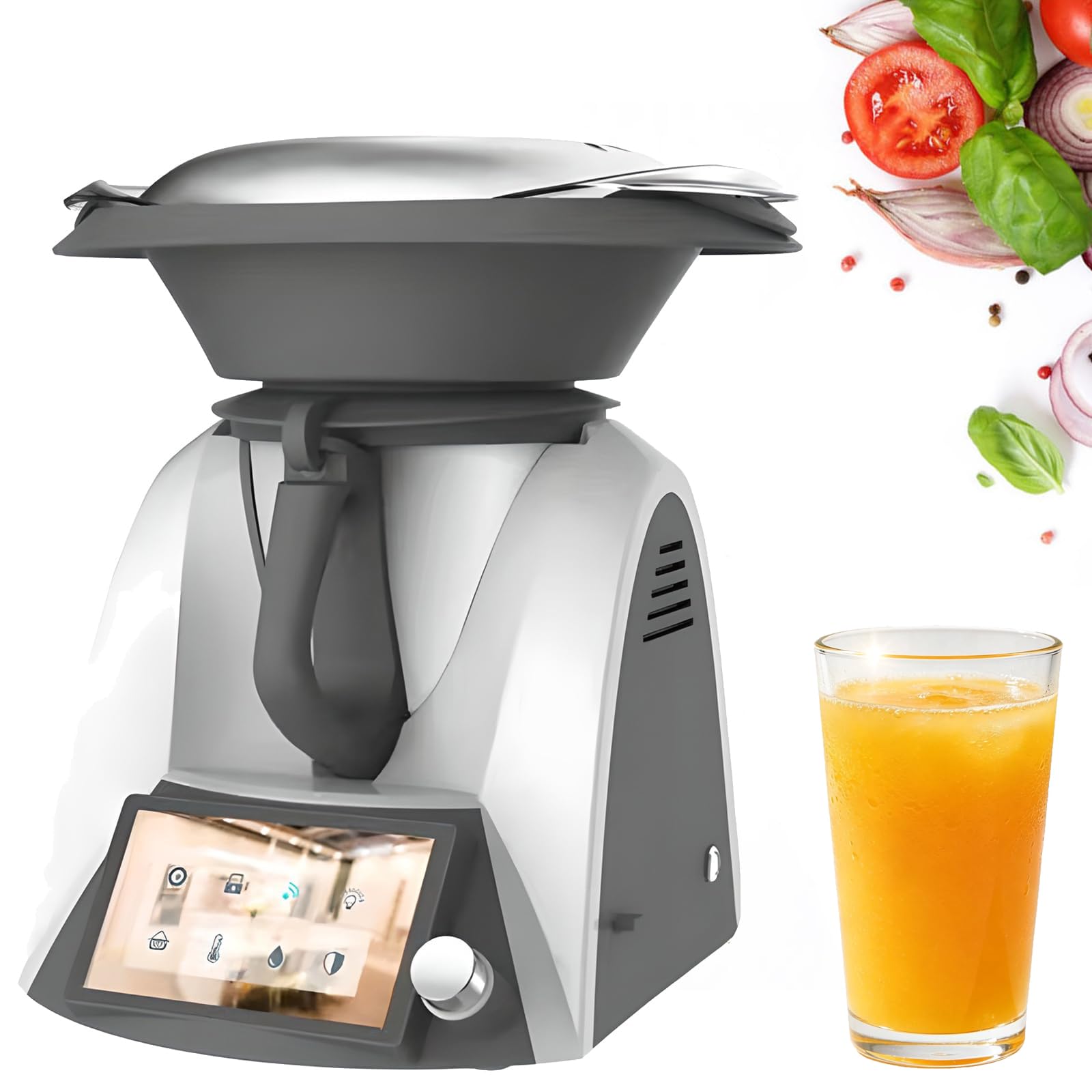 Inteligentny Robot Kuchenny, Wielofunkcyjny Thermomixer z 2-litrową Misą Mieszającą, 3-litrowym Parowarem i 7-calowym Ekranem Dotykowym do Użytku Domowego