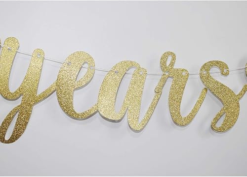 Miniatura 2 de Cartel de 40 años bendecido, divertido letrero dorado con purpurina para 40 cumpleaños/aniversario de boda, suministros de fiesta, accesorios para