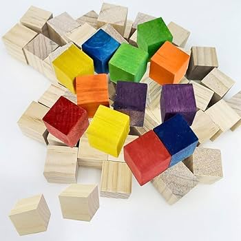 Amazon.co.jp: 54個の木製立方体、BetterJonny 2.5 cm 木製