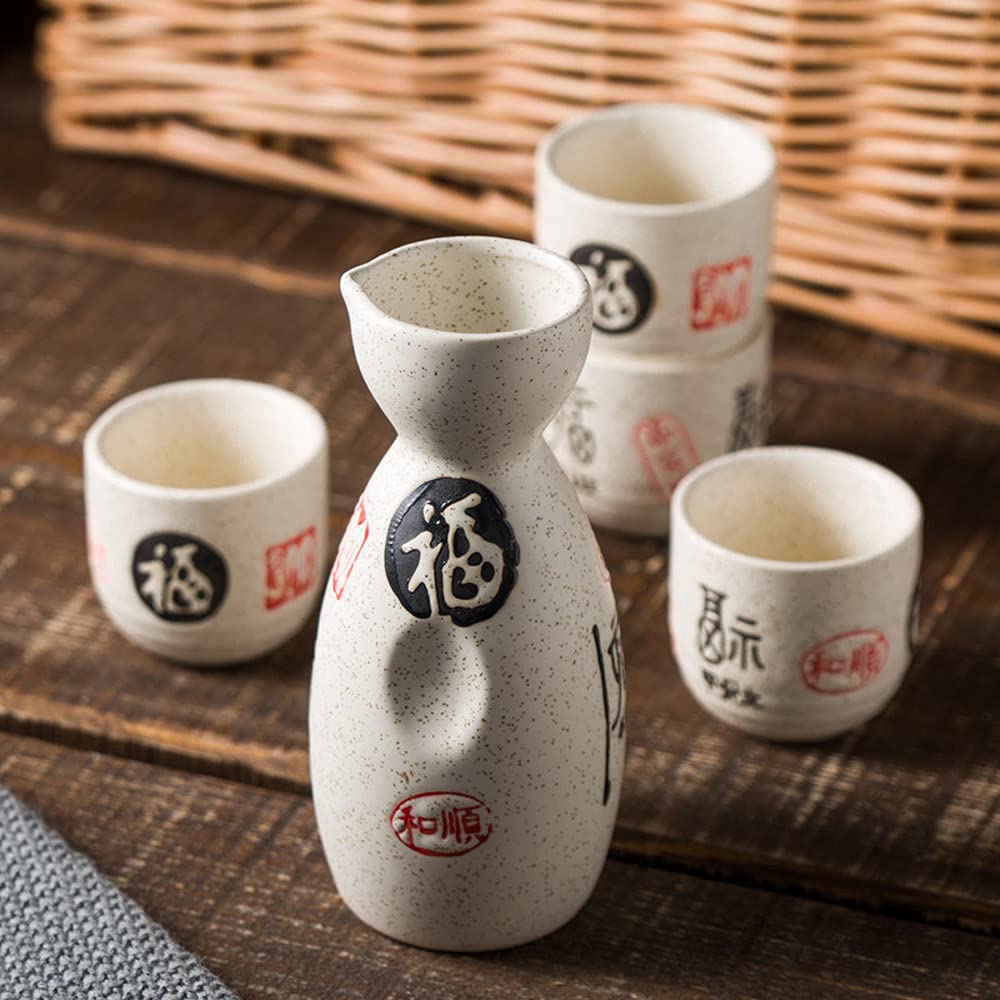 5 szt. ceramiczny japoński zestaw sake filiżanki bar naczynia tradycyjne zestawy wina sake
