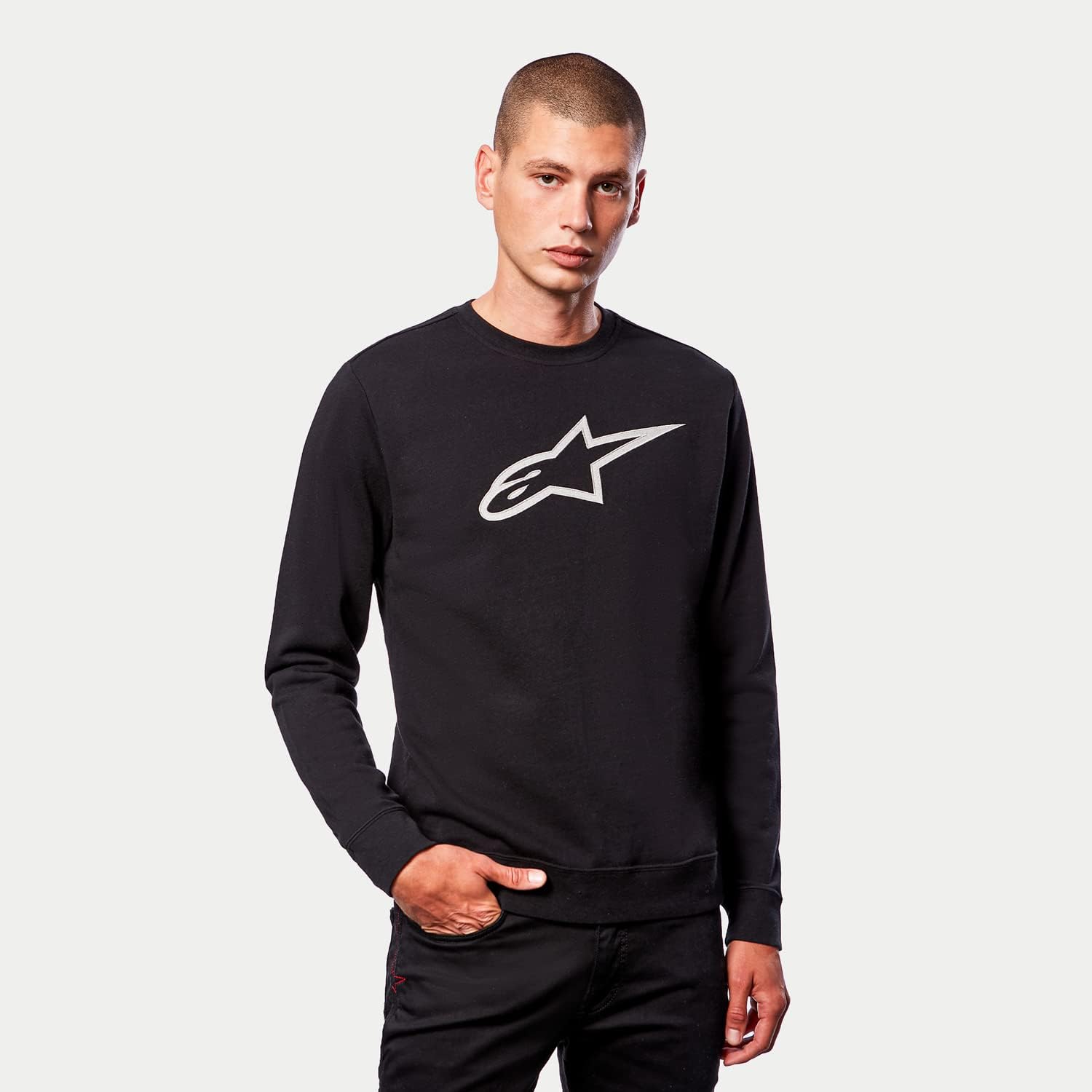 Alpinestars Men's Ageless Crew Sweater,2X-Large,Black/Gray - Image 7
