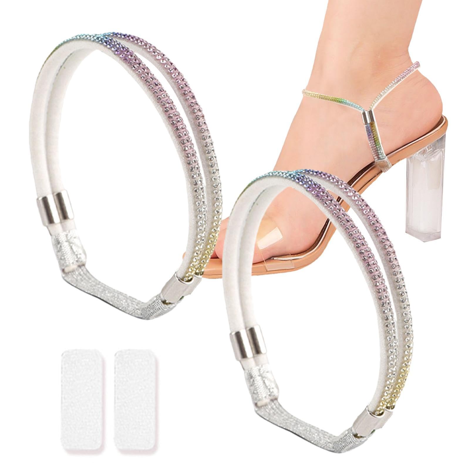 Pw Tools Women's E High Heels Straps, Lastic High Heels Sho Straps, Sparkling Crystal Sho Straps For Holding Loos High Heel