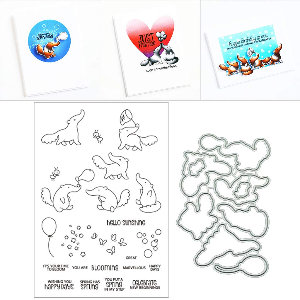 Lottoy Melogale Silicone Stamp and Die Sets for Card Making Craft, DIY Embossing Photo Album Decorative