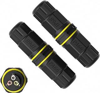 IP68 Outdoor Junction Box Waterproof Electrical Wire Cable Connector,M16 for 2 or 3 Pin Cables for 3.5-10mm Wire Range(AC 400V, 17.5A), Easy to Install,2 Pack,CE Certified
