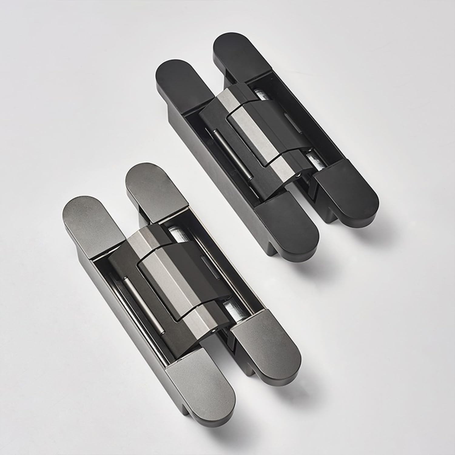 Paquete de 3 bisagras hidráulicas invisibles 3D ajustables resistentes para puerta oculta, oscilación de 180°, bisagra de amortiguación de cierre automático de puerta, montaje de mortaja,