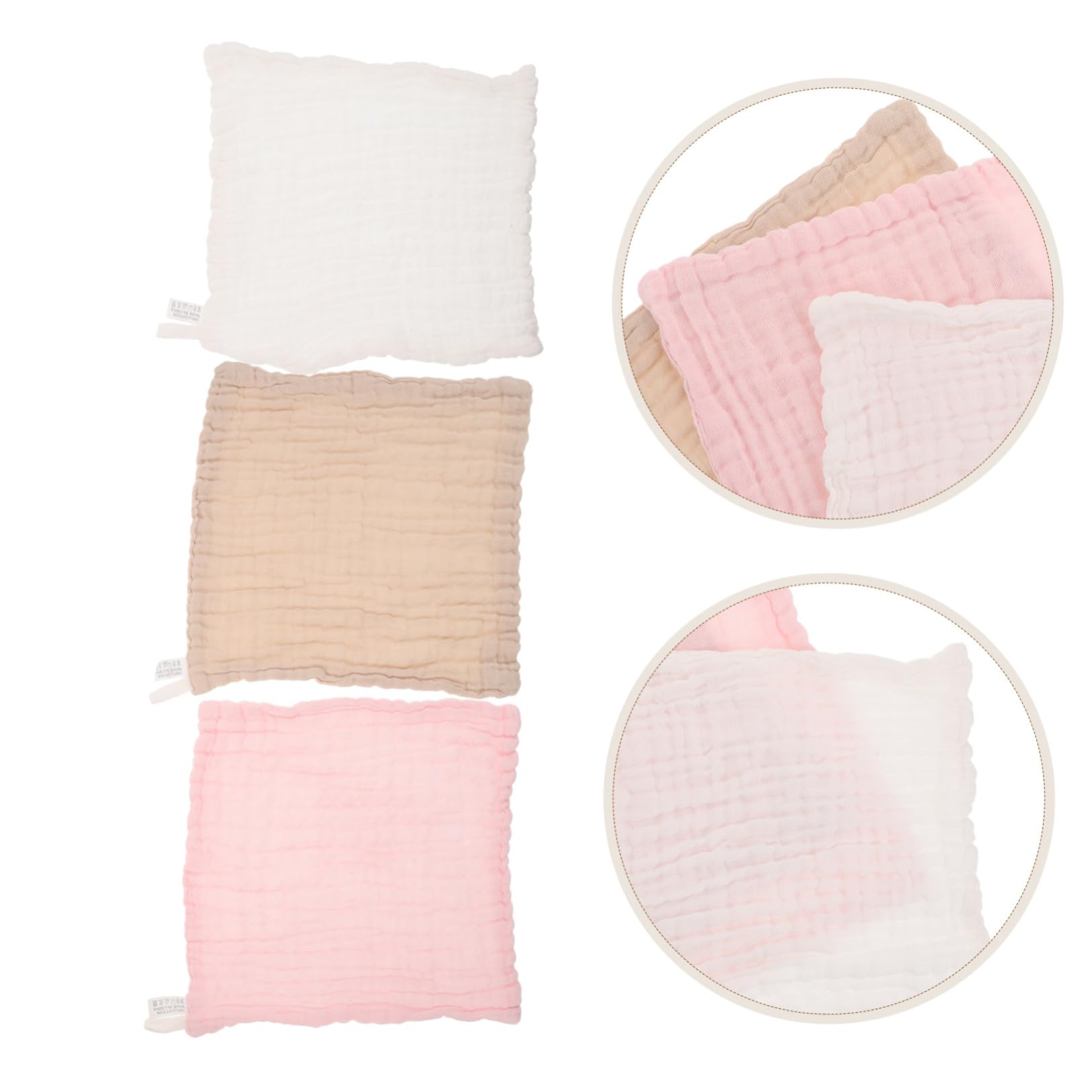 Toyvian 18 Pollici Asciugamano Viso per Neonato in Cotone a Sei Strati, 25x25 Cm, Assorbente e Lavabile in Lavatrice, per Genitori e Borsa per Pannolini