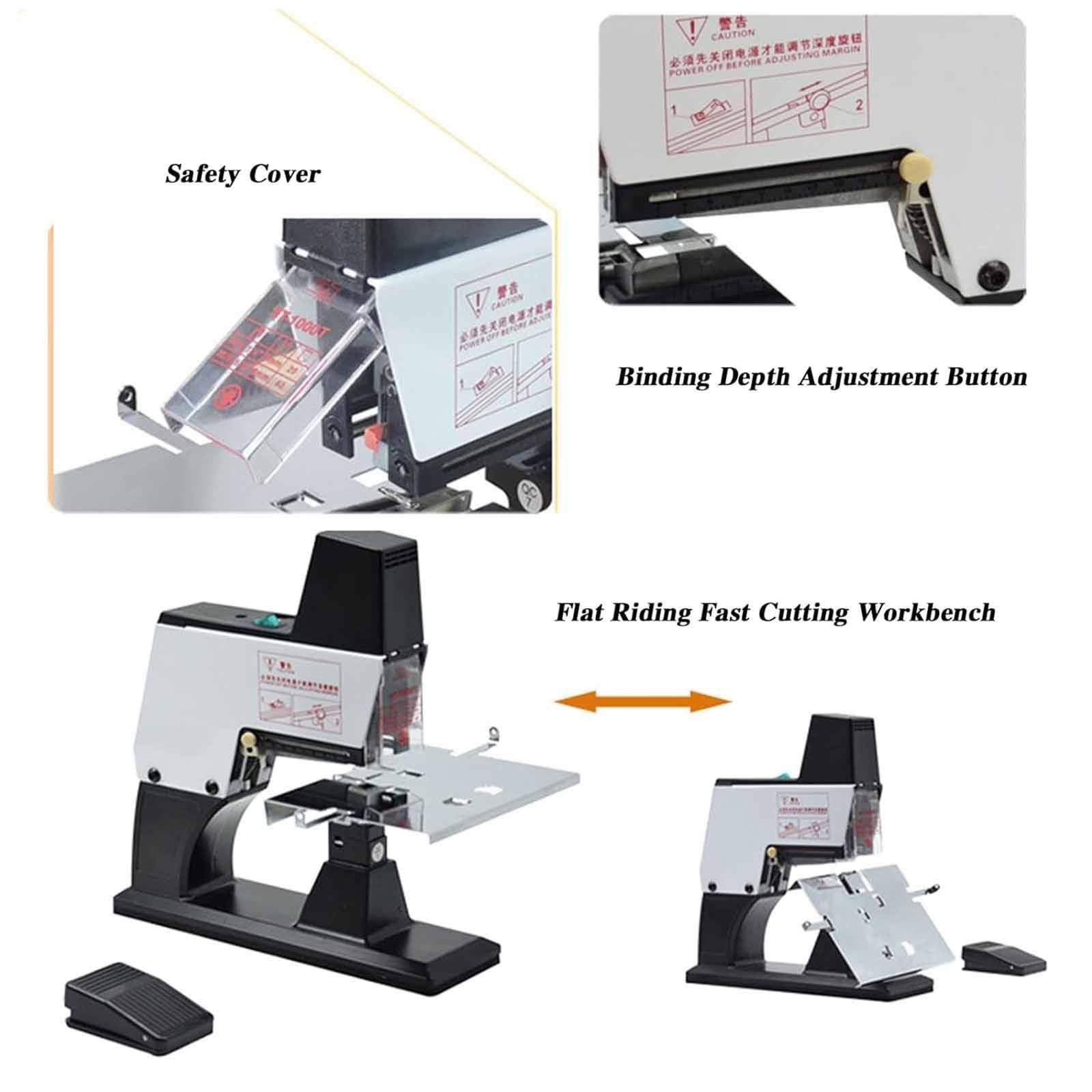 Elektrischer A3-Tischhefter, Flach/Sattelhefter, 40 Blatt, Modern, Aluminium, Automatisch, Stapler