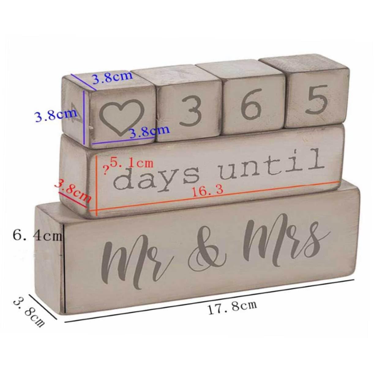 Calendario Conto alla Rovescia in Legno a Blocchi per Decorazione da Tavolo e Progetti DIY