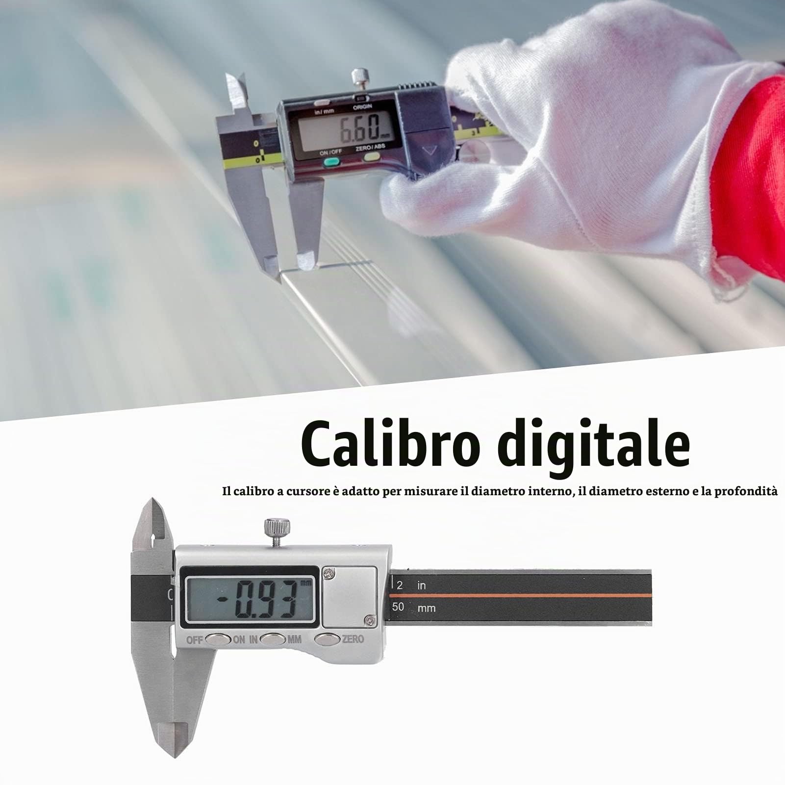 Calibro Digitale 0-50mm, Mini Portatile Tascabile, Resistente All'usura Antiruggine, Strumento di Misura Professionale per Gioielli e Archeologia