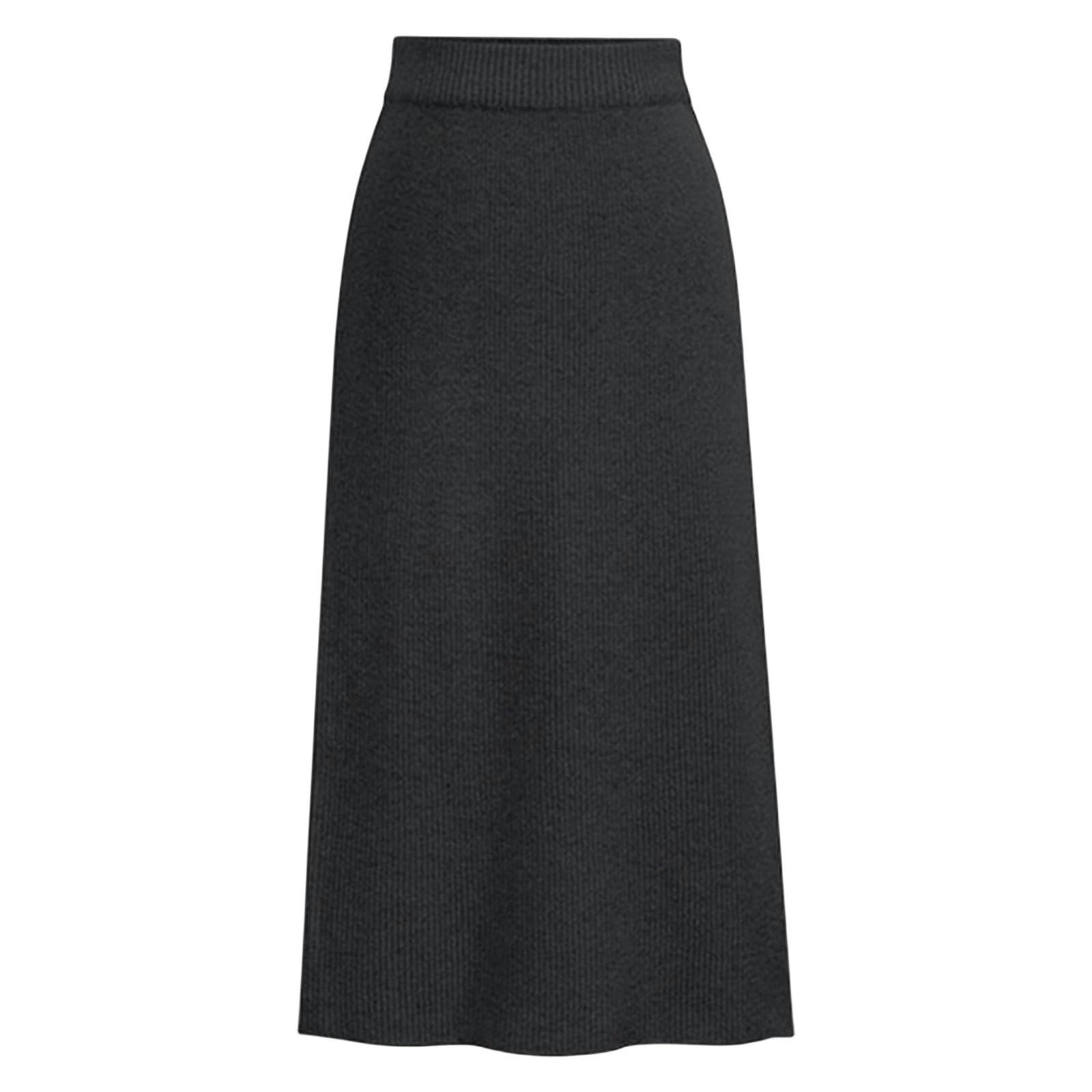 Spódnice damskie jesienno-zimowa dzianinowa spódnica ołówkowa kobiety spódnice z wysokim stanem damskie dzianinowa spódnica midi, czerwony (wine red), S